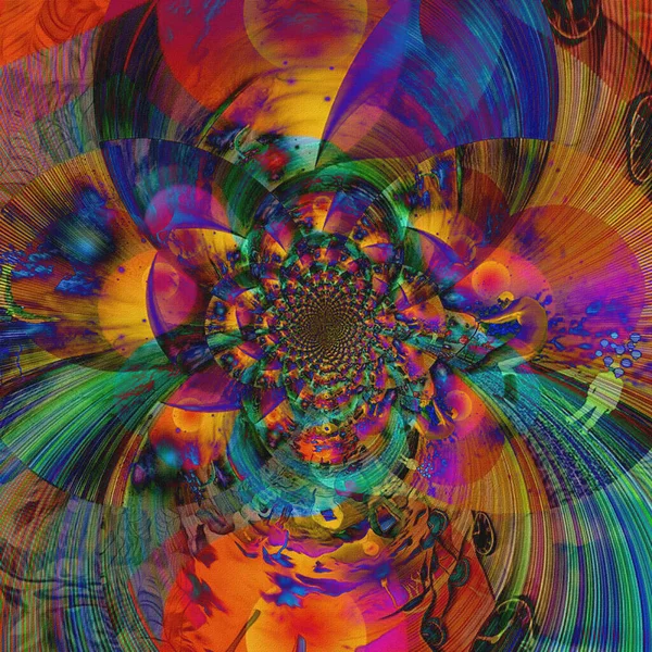 Abstracte Fractal Achtergrond Psychedelisch Patroon — Stockfoto