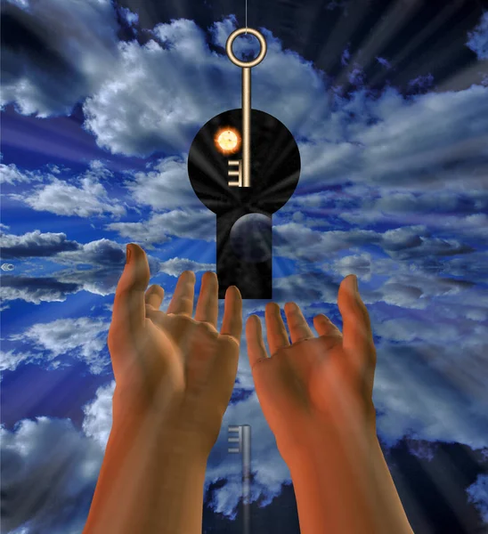 Conceptual Illustration Hands Lock Humanity Rule World Concept — Stockfoto