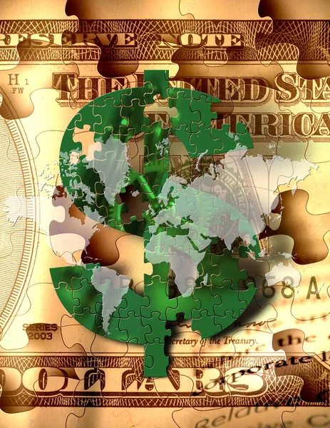 Dollar Sign Colorful Puzzle Background — Fotografia de Stock