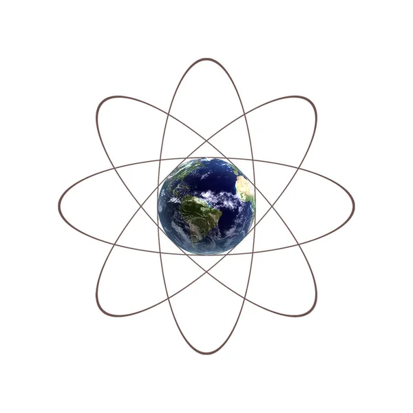 Conceptual Atom Futuristic Abstract Color Background — Stock Photo, Image