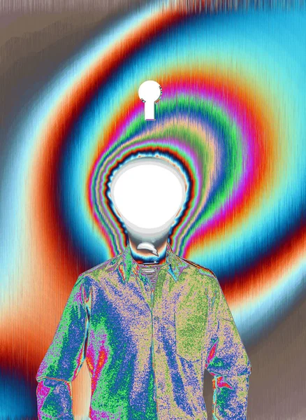 Abstract Thoughts Art Wallpaper Man Light Bulb Idea — 图库照片