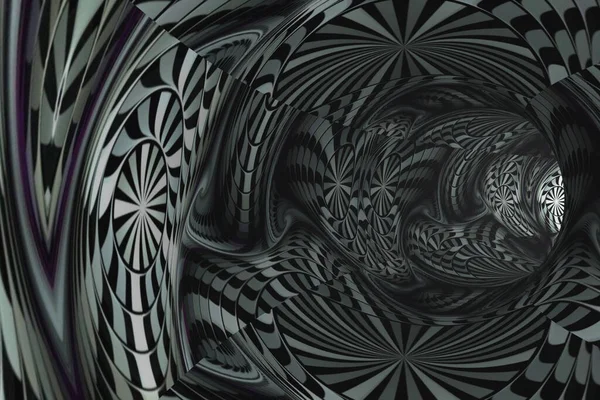 Abstraktní Tunel Kruhovými Geometrickými Vzory Stěnách — Stock fotografie