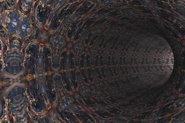 Абстрактный Туннель Калейдоскопическими Узорами Стенах — стоковое фото