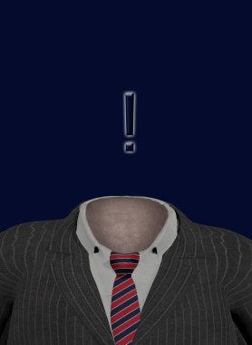 businessman with an exclamation mark