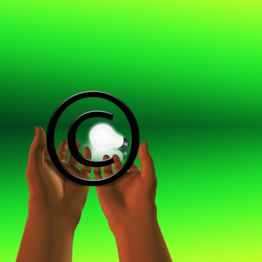 Ampul ve çevre kavramına sahip soyut renkli arkaplan 