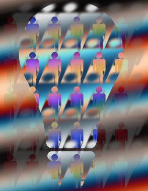 Kalabalık şeklinde bir grup insan.