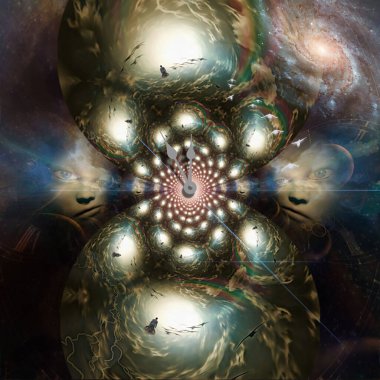 Dijital illüstrasyon, soyut fraktal desen. Bilgisayar üretildi. fütüristik duvar kağıdı.