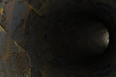 Soyut mozaik tüneli. 3d oluşturma.