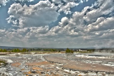 Yellowstone Ulusal Parkı. Güzel manzara resmi.