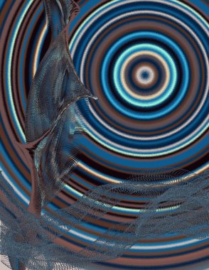 Eşmerkezli daireler çiziyor. Modern dijital sanat.