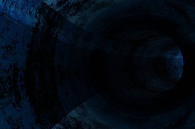 Soyut mavi tünel. 3d oluşturma.