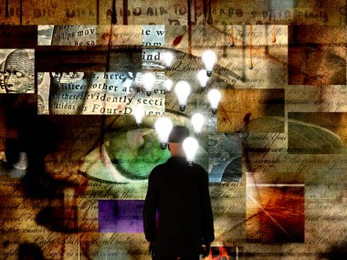 Bulutlu gökyüzünde okyanus dalgalı maske