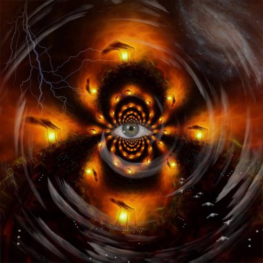 abstract fractal background with an eye