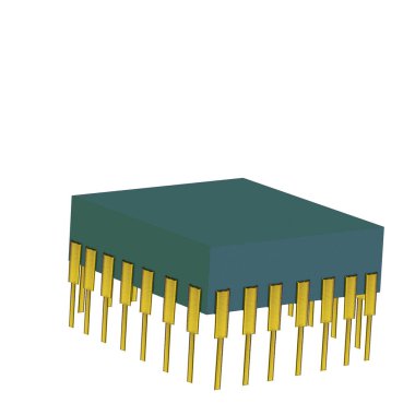 bilgisayar işlemcisi beyaz arkaplanda izole edildi