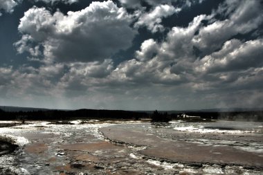 Yellowstone Ulusal Parkı. Güzel manzara resmi.