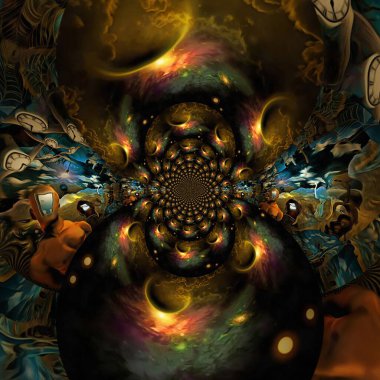 Fraktal elementler ve ilginç desenlerle soyut arkaplan