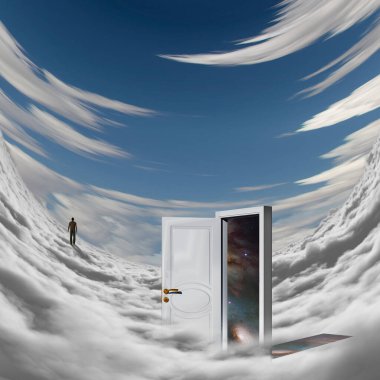 Soyut sürrealistik uzay 3d illüstrasyonuName 