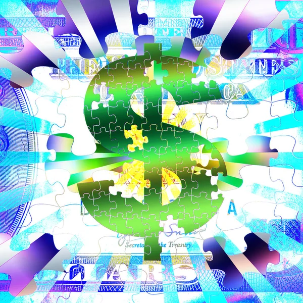 Dollar Sign Abstract Colorful Background View Money Concept — 图库照片