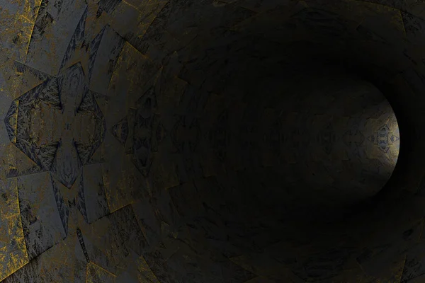 抽象モザイクトンネル 3Dレンダリング — ストック写真