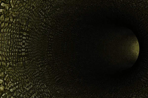 带有苔藓的抽象石隧道 3D渲染 — 图库照片