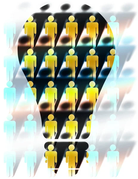 sosyal ağ simgeleri olan bir grup insan