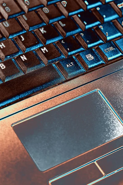 Laptop Tangentbord Med Pekplatta — Stockfoto
