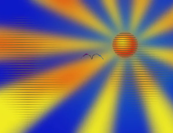 Zonnestralen Hemel Abstracte Kleurrijke Achtergrond — Stockfoto