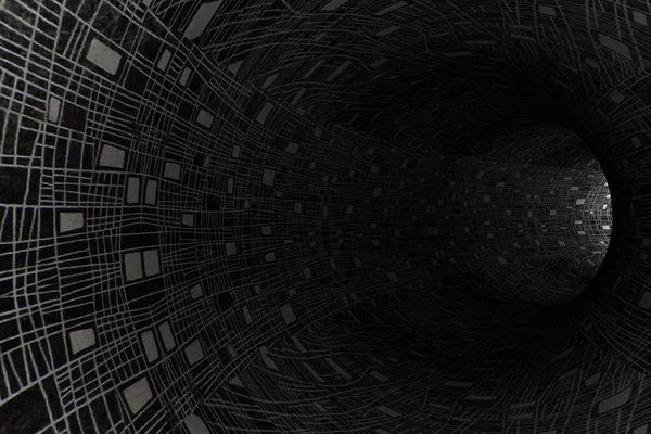 Abstract Pattern Tunnel Rendering — Stock Photo, Image