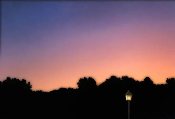 Silhouettes Beaux Extérieurs Sur Fond Ciel Nocturne — Photo