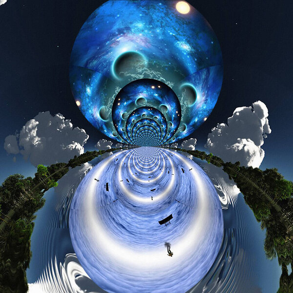 Small space paths, abstract fractal background 3d rendering