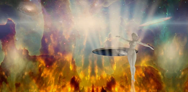 太空芭蕾娜3D渲染 — 图库照片