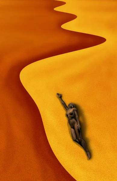 Illustration Human Desert — Stock Photo, Image