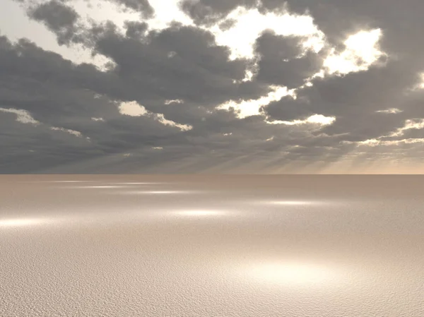 Nubes Sobre Paisaje Vacío Renderizado — Foto de Stock