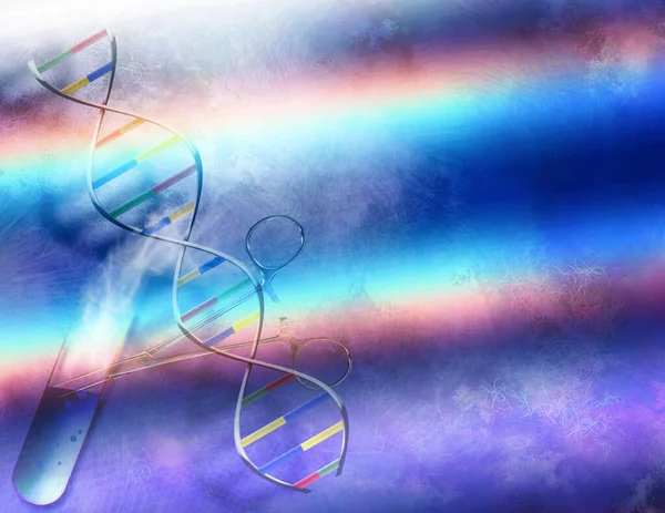 Dna Abstrato Colorido Fundo Vista — Fotografia de Stock