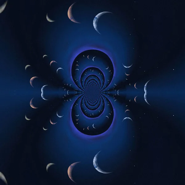 Abstract Design Blue Background Moon Elements — Stockfoto