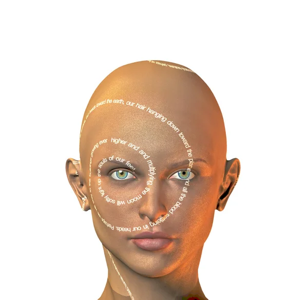 Візуалізація Людського Обличчя Зменшений Розмір Мандали — стокове фото