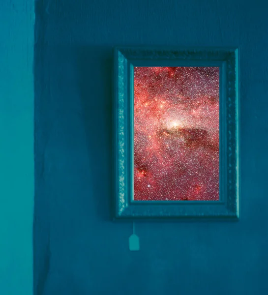 House Window Nebula Galaxy View — Stockfoto