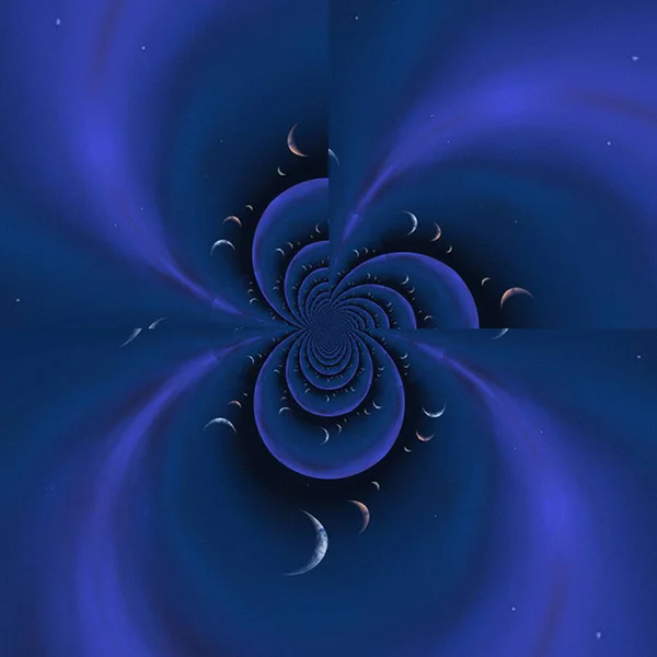 Abstract Design Blue Background Moon Elements — Fotografia de Stock