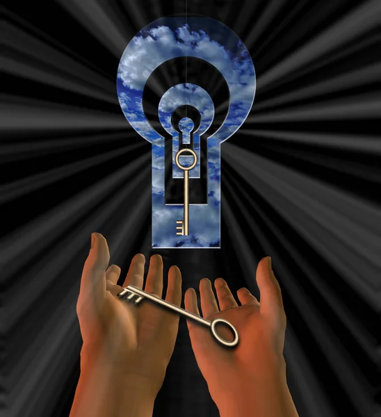 Conceptual Illustration Hands Lock Humanity Rule World Concept — Stockfoto