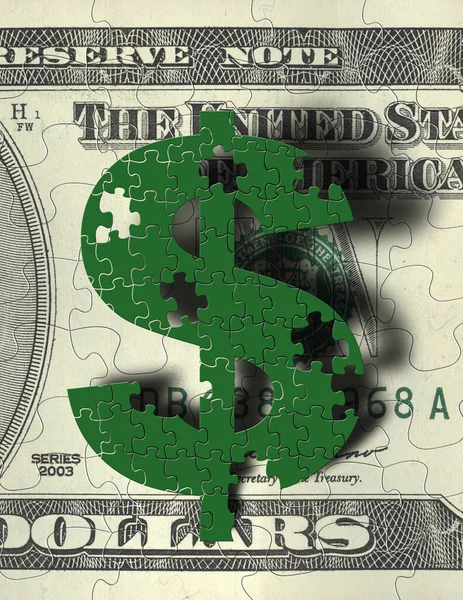 抽象的なカラフルな背景ビューのドル記号 お金の概念 — ストック写真