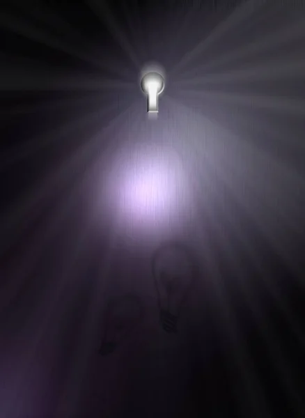 Abstract Thoughts Art Wallpaper Man Light Bulb Idea — 스톡 사진