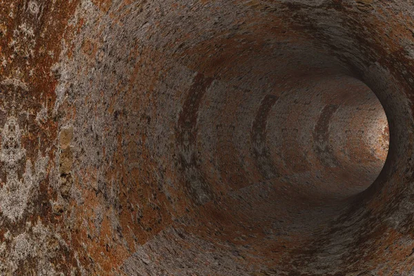 Abstract Tunnel Rusty Walls — Stock Photo, Image