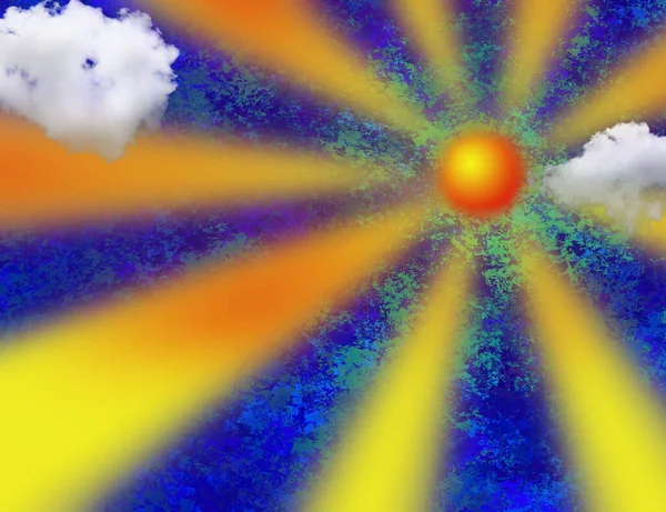 Солнечные Лучи Небо Абстрактный Красочный Фон — стоковое фото