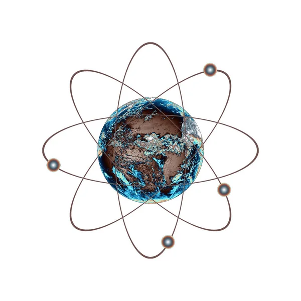 Atom Konseptual Latar Belakang Warna Abstrak Futuristik — Stok Foto