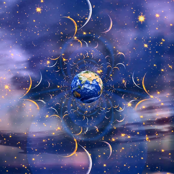 Planet Erde Fraktal Von Planeten Darstellung — Stockfoto