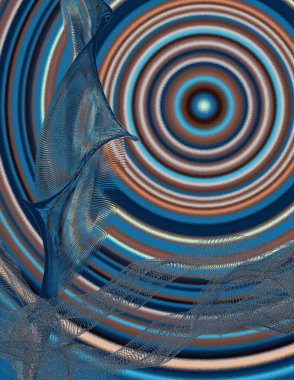 Eşmerkezli daireler çiziyor. Modern dijital sanat.