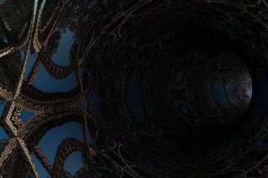 Soyut model tüneli. 3d oluşturma.