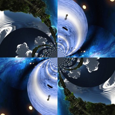 Radyal şekillerin soyut fraktal arkaplanı