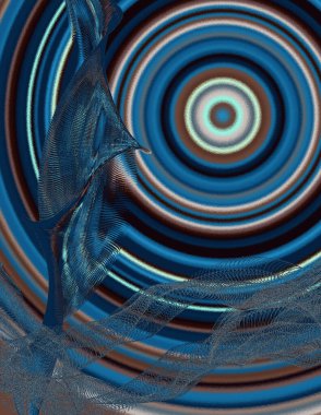 Eşmerkezli daireler çiziyor. Modern dijital sanat.