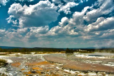 Yellowstone Ulusal Parkı. Güzel manzara resmi.